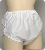 SAL 800M EA/1 SANI-PANT MOISTURE-PROOF REUSABLE SNAP-ON COVER-UPS WHITE MD (30-36") UNISEX PLASTIC-COATED NYLON