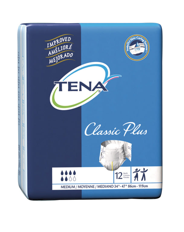 Cs/8Pkg (12/Pkg) Tena Classic Plus Brief, Medium Size 34In-47In
