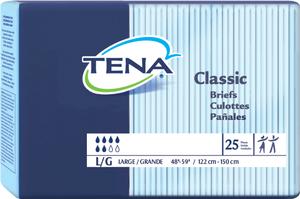Cs/4Pkg (25/Pkg) Tena Classic Brief, Large Size, 48In-59In