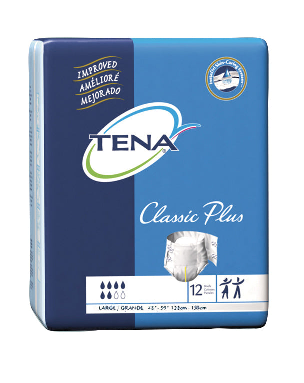 Cs/6Pkg (12/Pkg) Tena Classic Plus Brief, Large Size 48In-59In