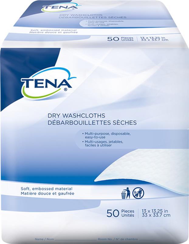 Pkg/50 Tena Cliniguard Multi-Purpose Disposable Dry Washcloths