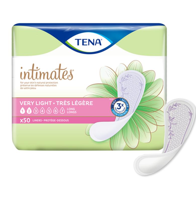 TENA Intimates Very Light Liner Long – 50 per Bag (Case of 4 Bags)
