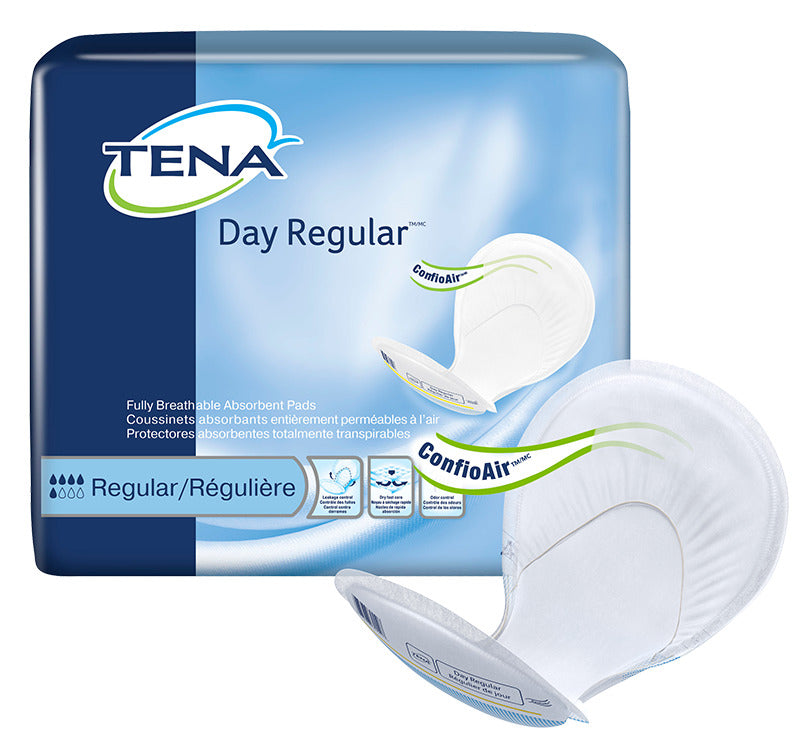 TENA Day Regular Pads with Wetness Indicator – Blue, 46 per Pack (Case of 2 Packs)
