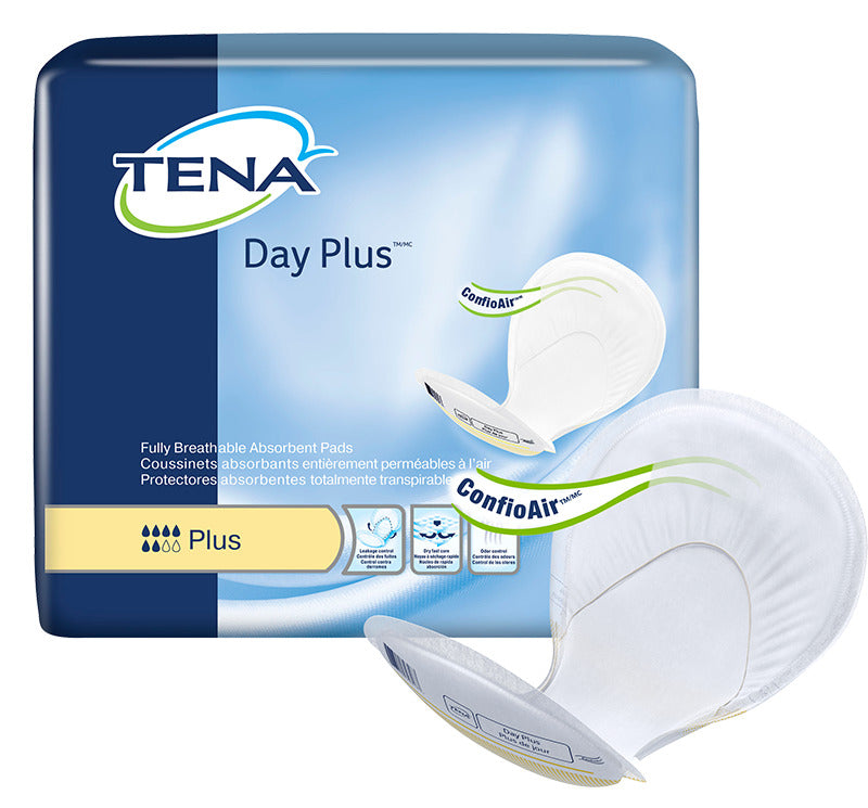 TENA Day Plus Pads with Wetness Indicator – Yellow, 40 per Pack (Case of 2 Packs)
