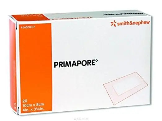 SNU 66000317 BX/20 PRIMAPORE LOW-ADHERENT POST-OP ISLAND DRESSING, SIZE 10CM X 8CM