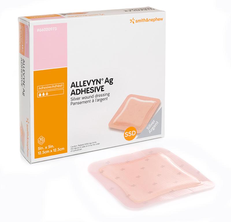 ALLEVYN Ag Adhesive Dressing 17.5 × 17.5 cm (BX/10)