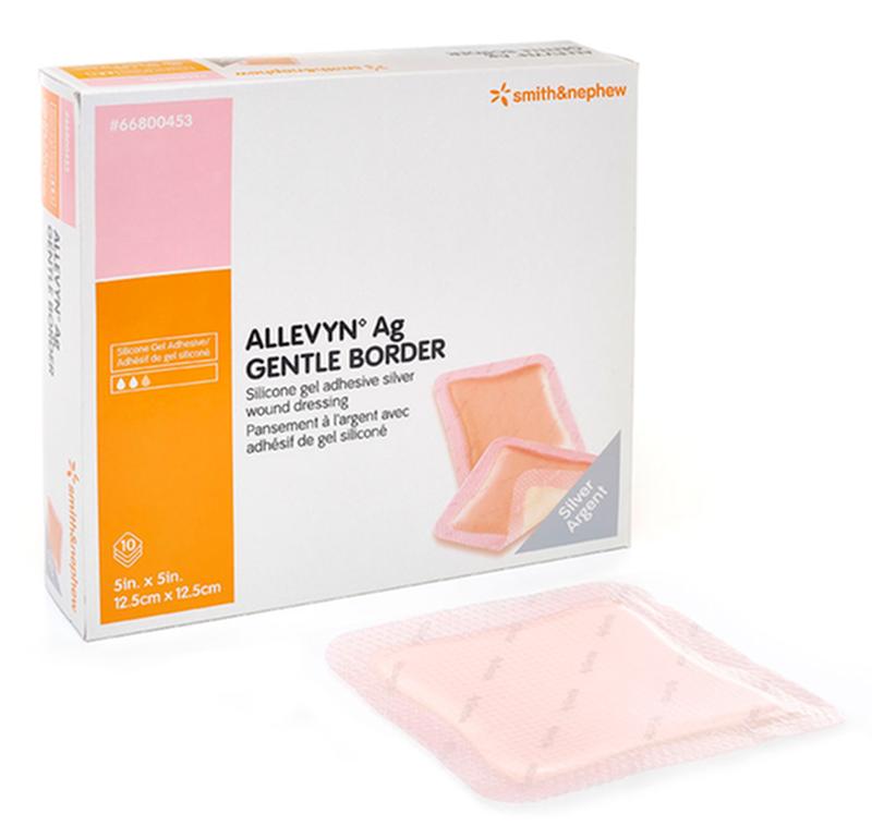 ALLEVYN Ag Gentle Border Dressing 7.5 × 7.5 cm (BX/10)