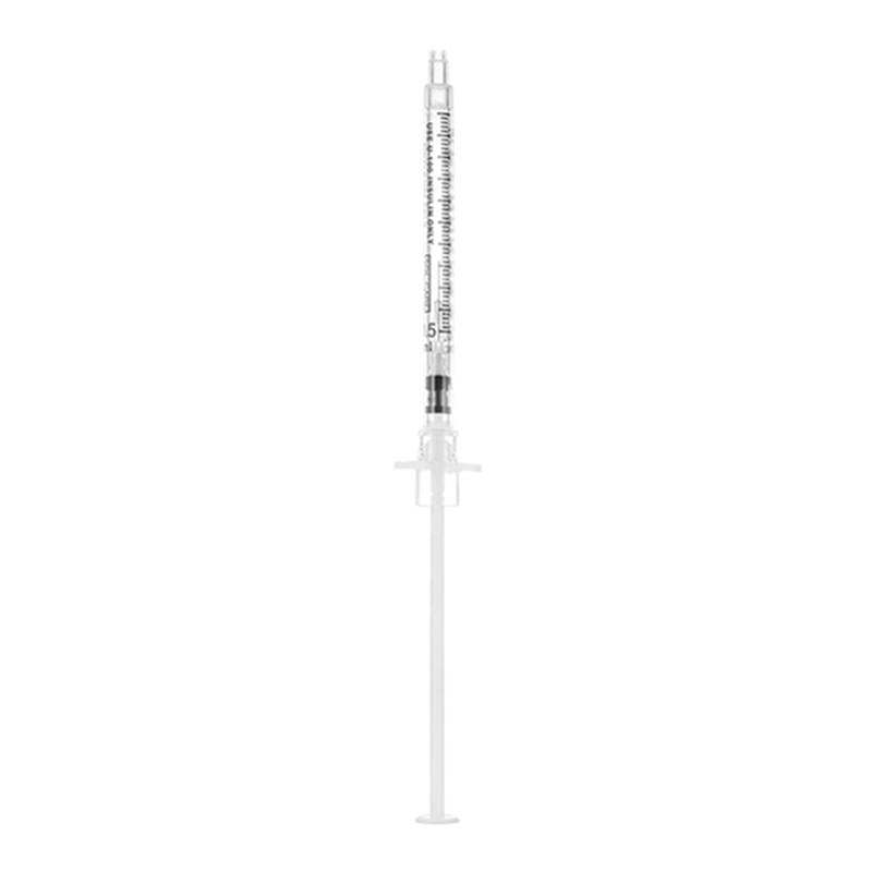 BX/25 - SOL-CARE 1ml Safety Syringe w/Fixed Needle 25G*1 Flu Tray