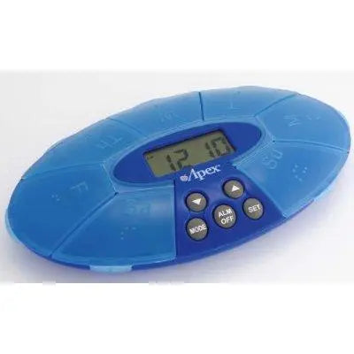 SPI 564120 EA/1  WEEKLY PILL TURTLE XL W/ REMINDER CLOCK PILL ORGANIZER
