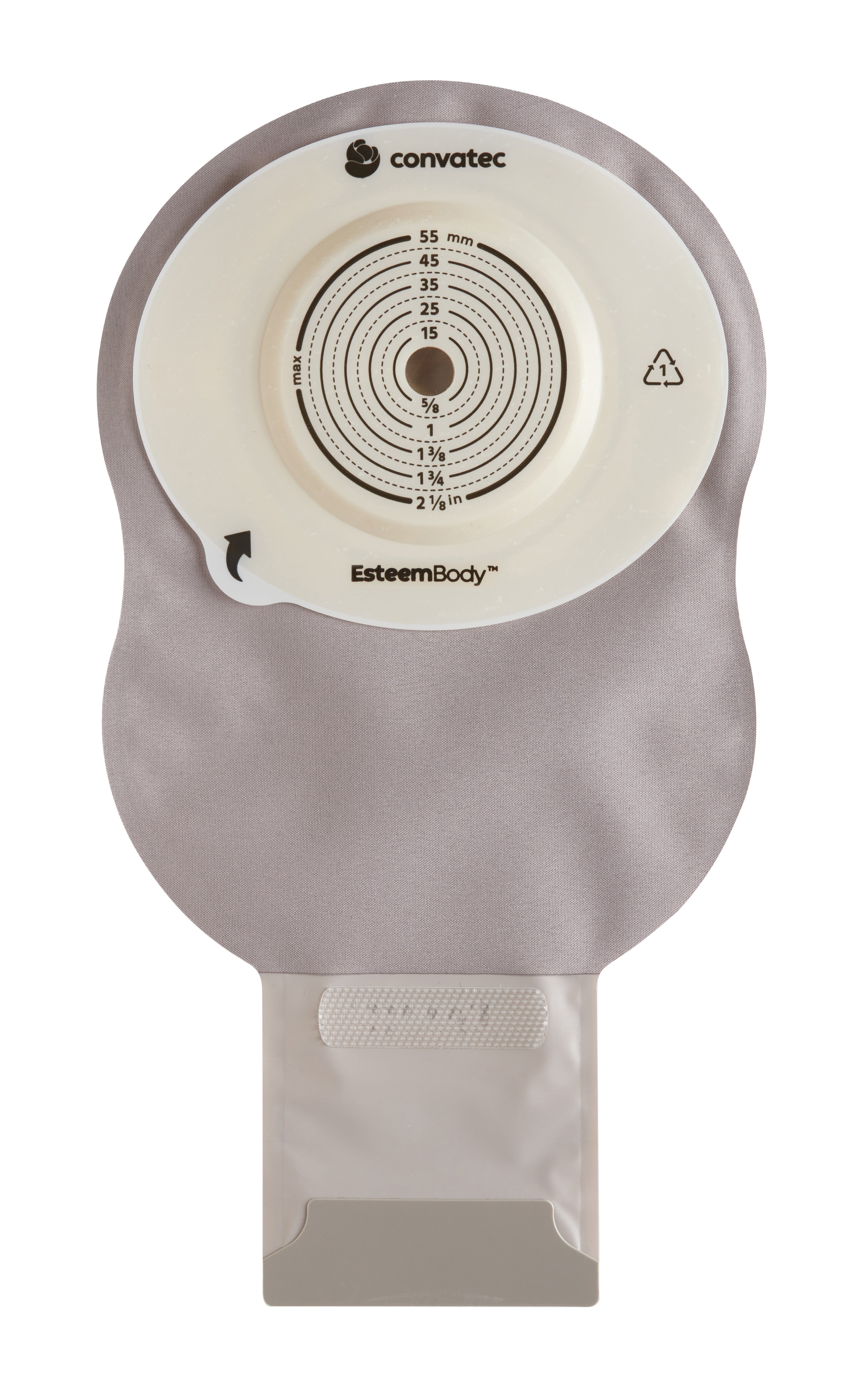 Esteem Body Drainable Pouch Opaque w/ Window &amp; Filter DURAHESIVE 10–55 mm CTF 7 mm CD 30 mm TL (BX/10)