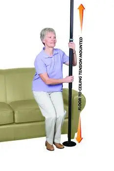 STD 1150B EA/1 STANDER'S SECURITY POLE, FITS CEILING 7FT-9FT, WEIGHT CAP 300LBS, BLACK (NON-RETURNABLE)