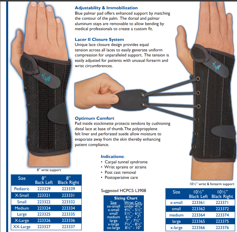MedSpec Wrist LacerTM II Wrist Support -Carpal Tunnel