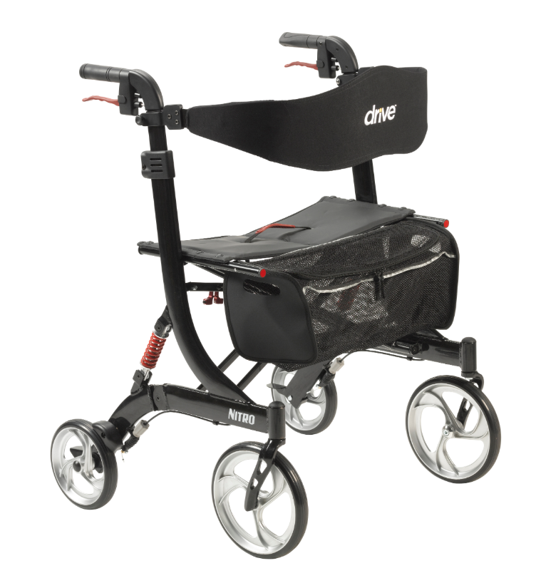 Nitro Euro Style Rollator Rolling Walker, Heavy Duty