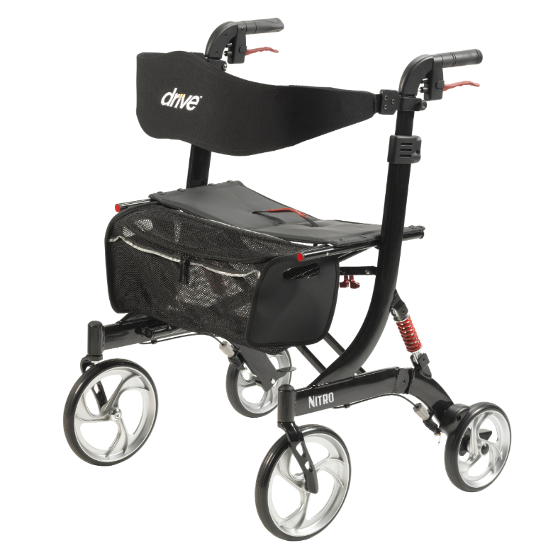 Nitro Euro Style Rollator Rolling Walker, Heavy Duty