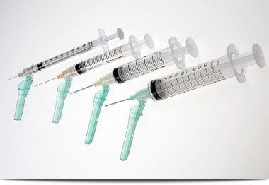 Bx/100 Safeguard 3 Safety Syringe W/ Needle, 3Cc 21G X 1.5"