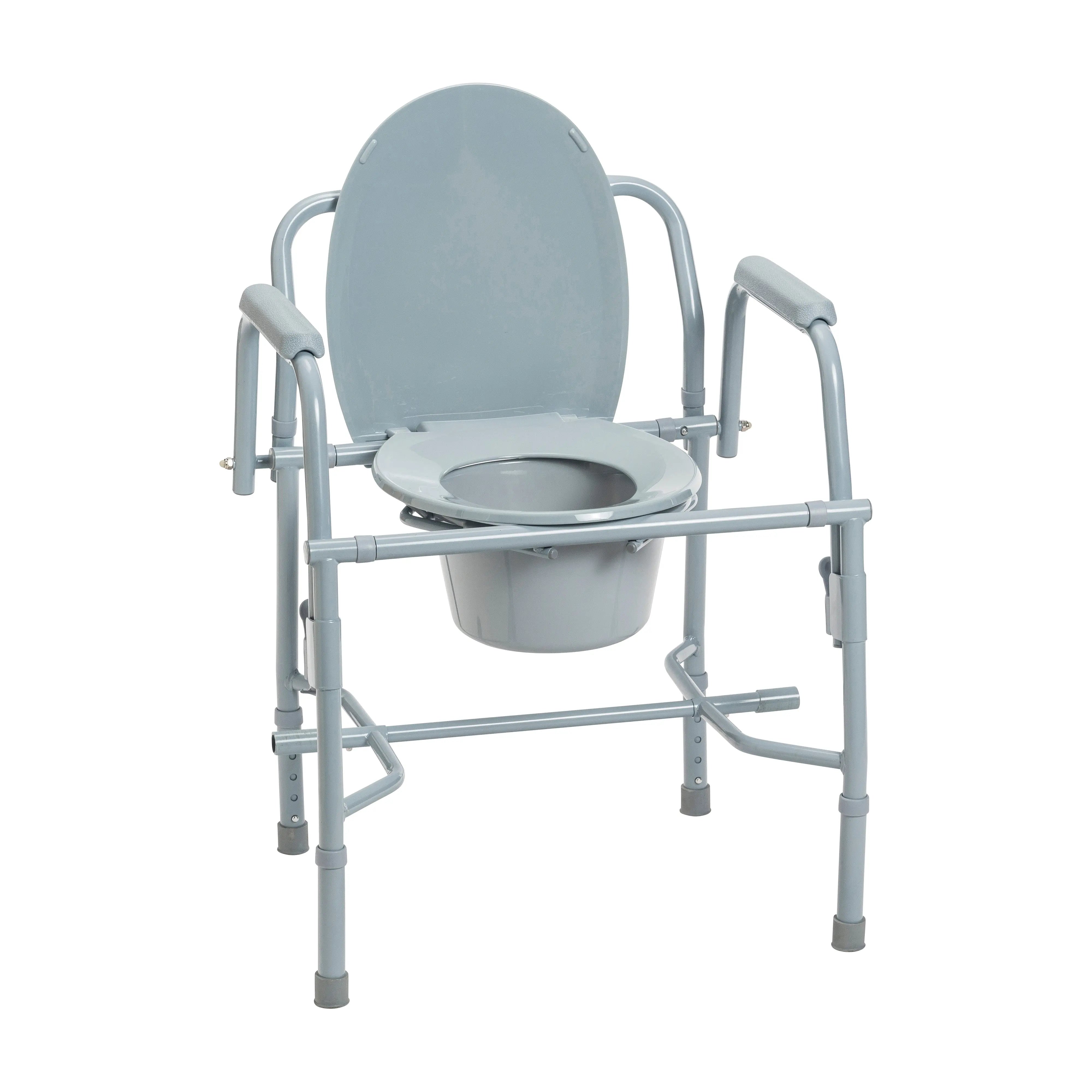 Steel Drop Arm Bedside Commode with Padded Arms - Home Health Store Inc