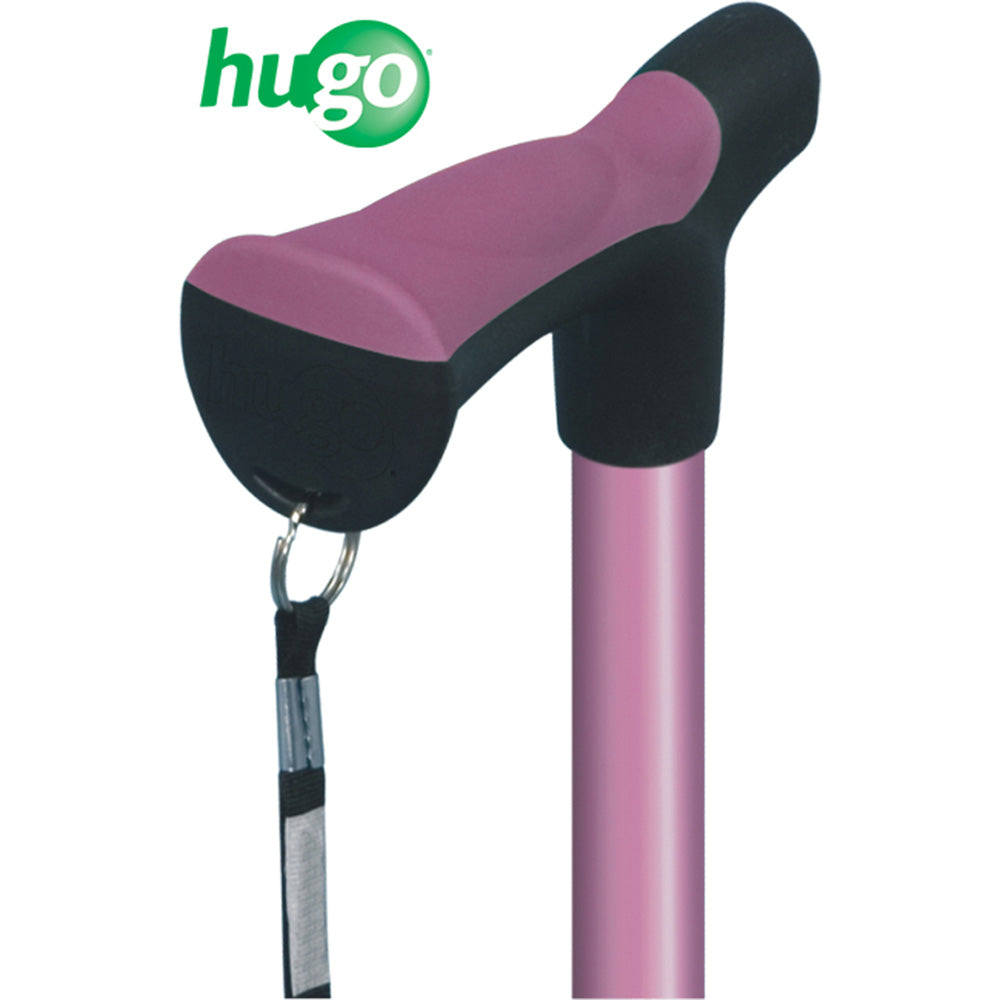 Adjustable Offset Handle Cane with Reflective Strap