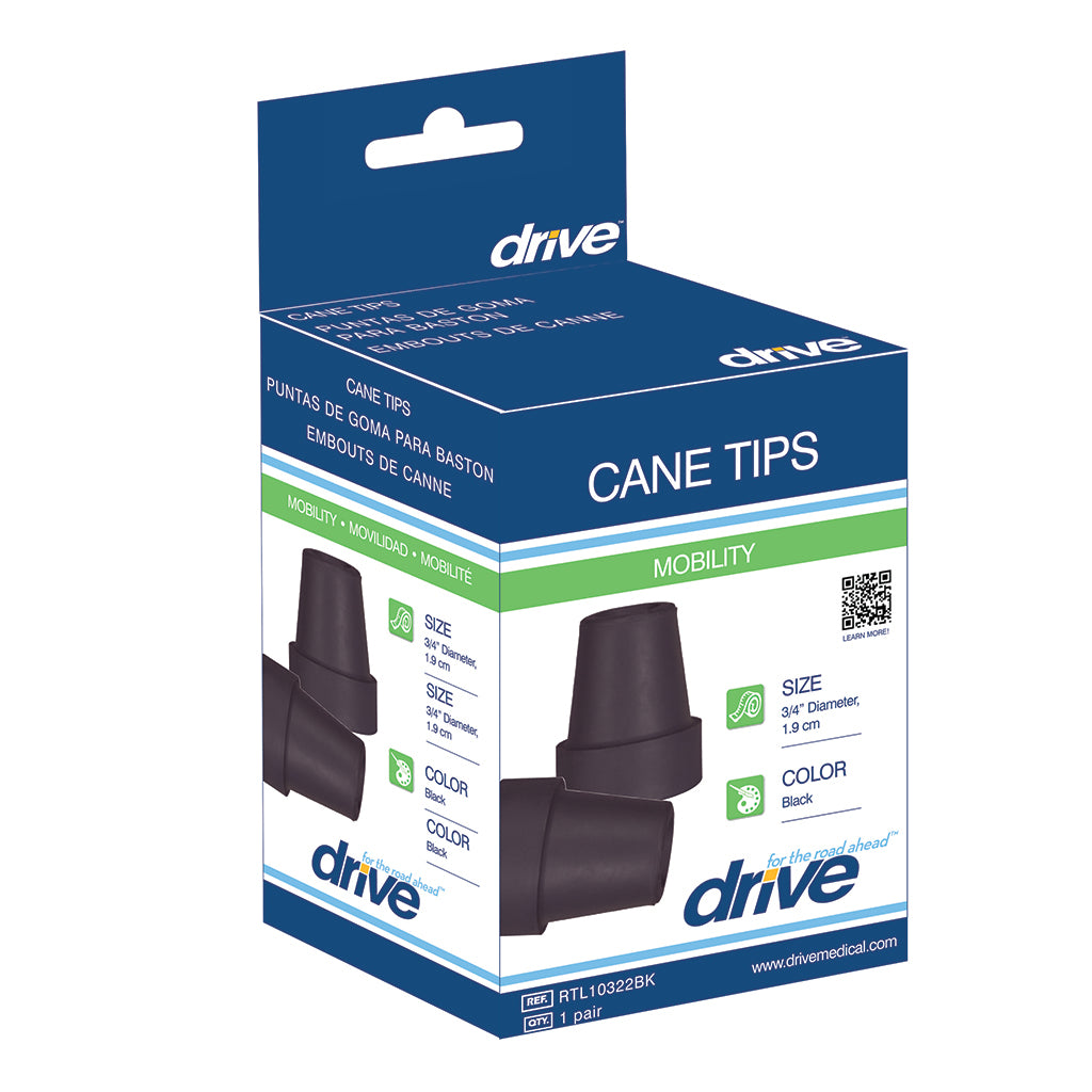 Replacement Cane Tip, 3/4" Diameter, Black