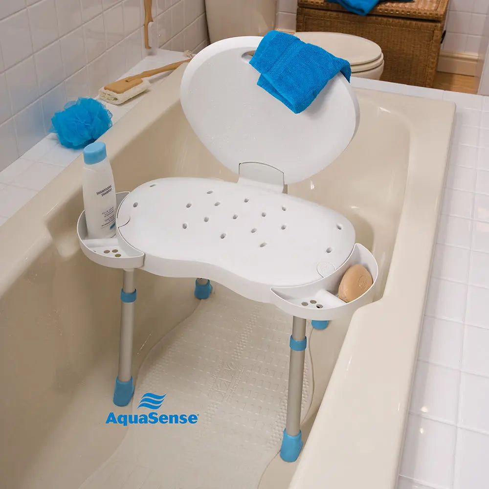 Folding Bath and Shower Chair with Non-Slip Seat and Backrest, White - Home Health Store Inc