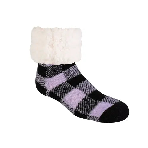 Pk/3pkg (2 Pairs/Pkg) Pudus Infant: 1 Pair - Paw Print Pink/Wht/Pur & 1 Pair - Polka Dots Pur/Wht/Pink - Home Health Store Inc