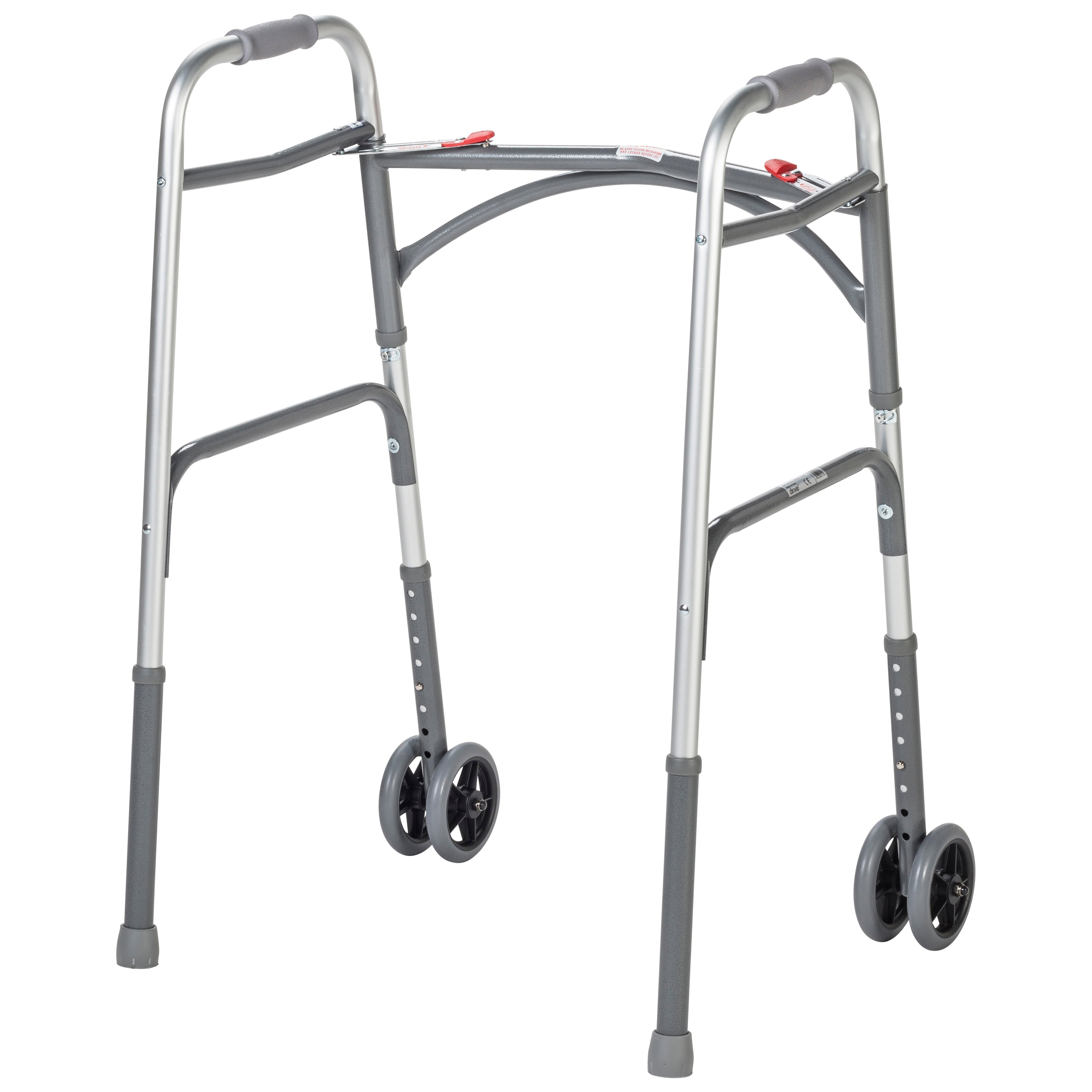 Heavy Duty Bariatric Two Button Walker with Wheels