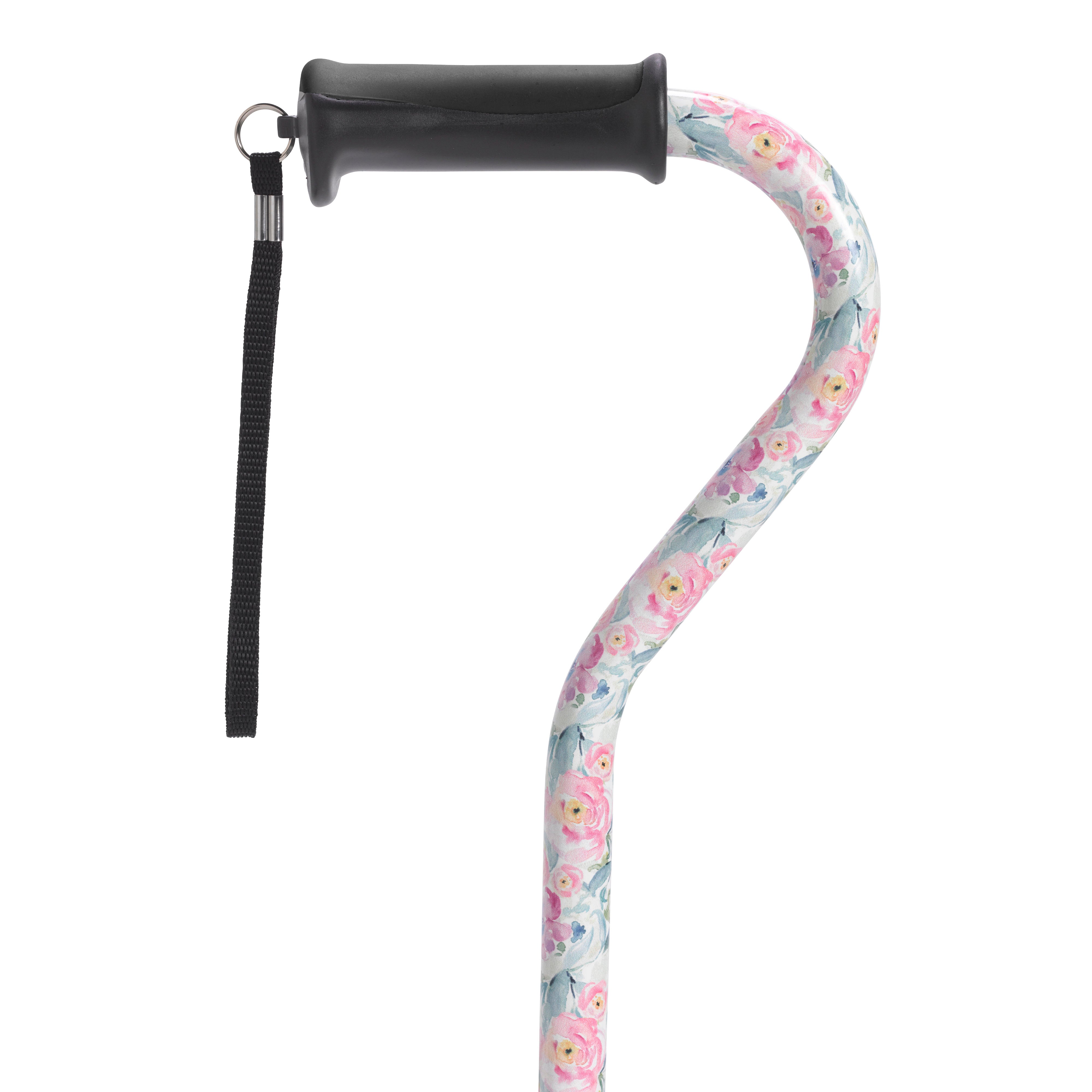 Adjustable Height Offset Handle Cane with Gel Hand Grip