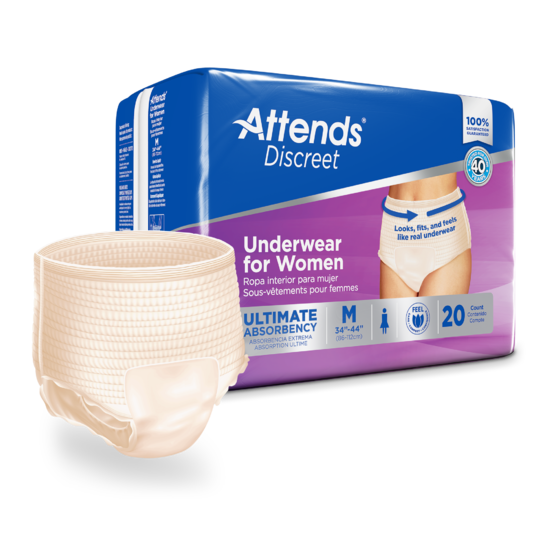 Attends Discreet Women's Underwear, Medium