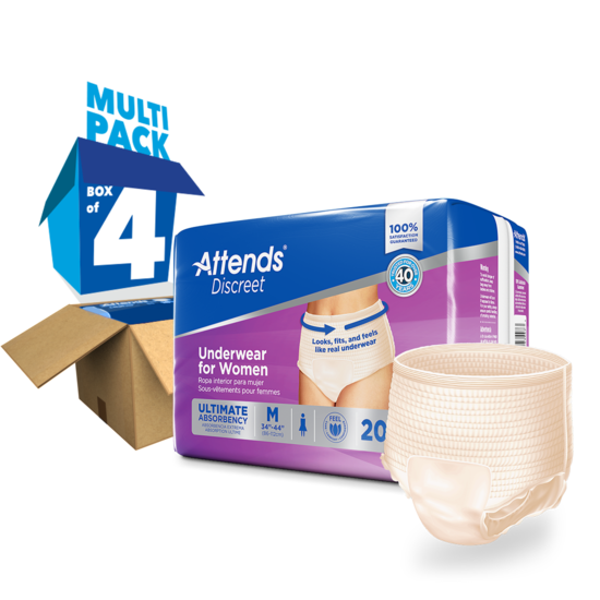 Attends Discreet Women's Underwear, Medium