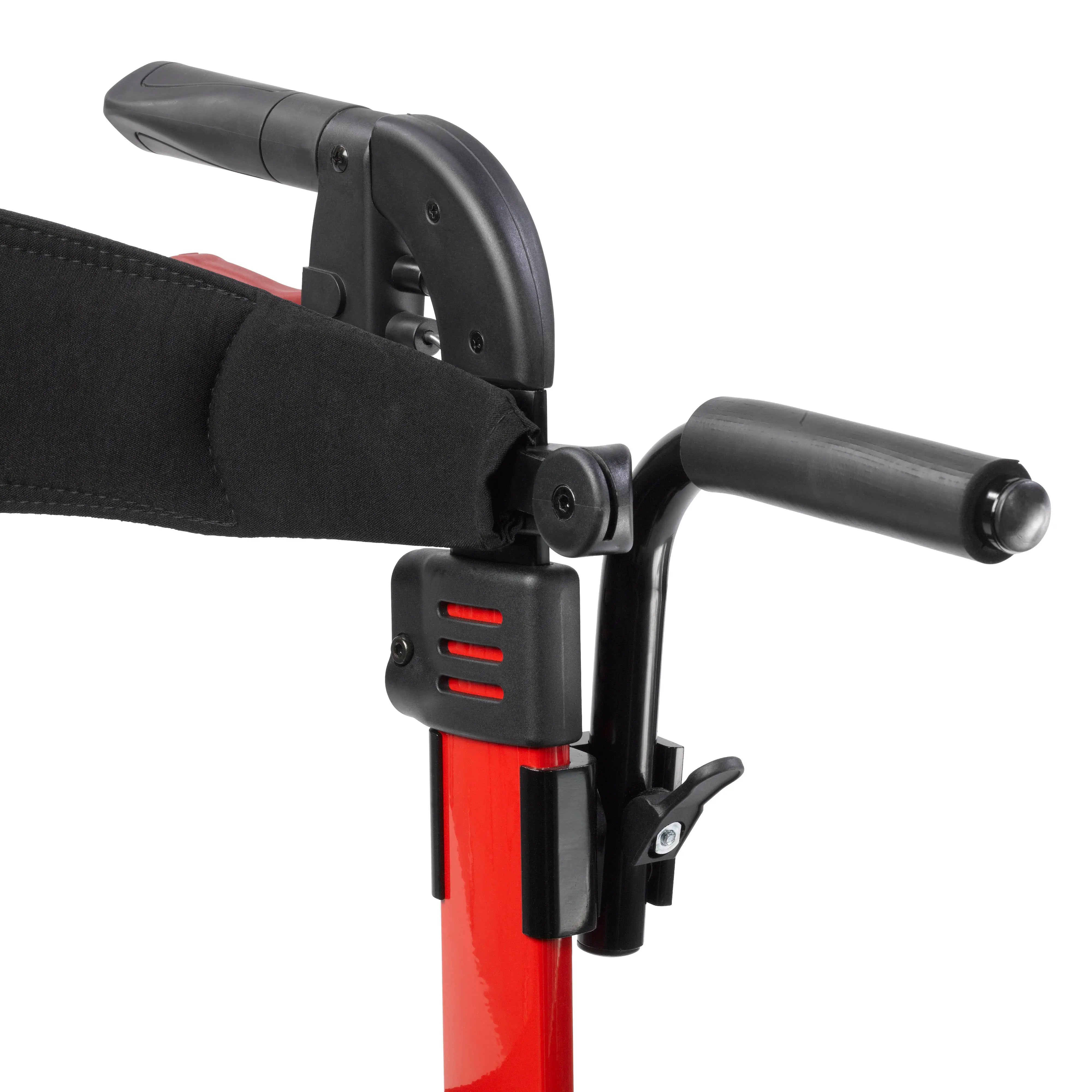 Nitro Duet Dual Function Transport Wheelchair and Rollator Rolling Walker, Red - Home Health Store Inc