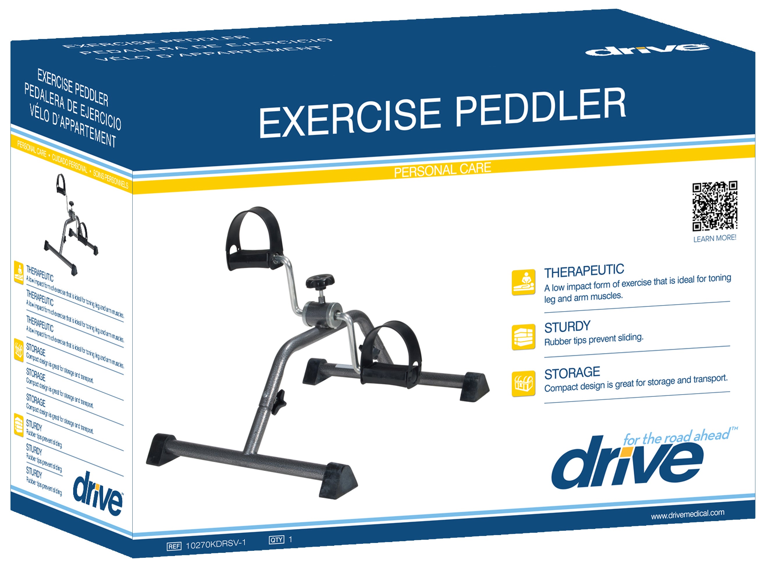 Exercise Peddler with Attractive Silver Vein Finish