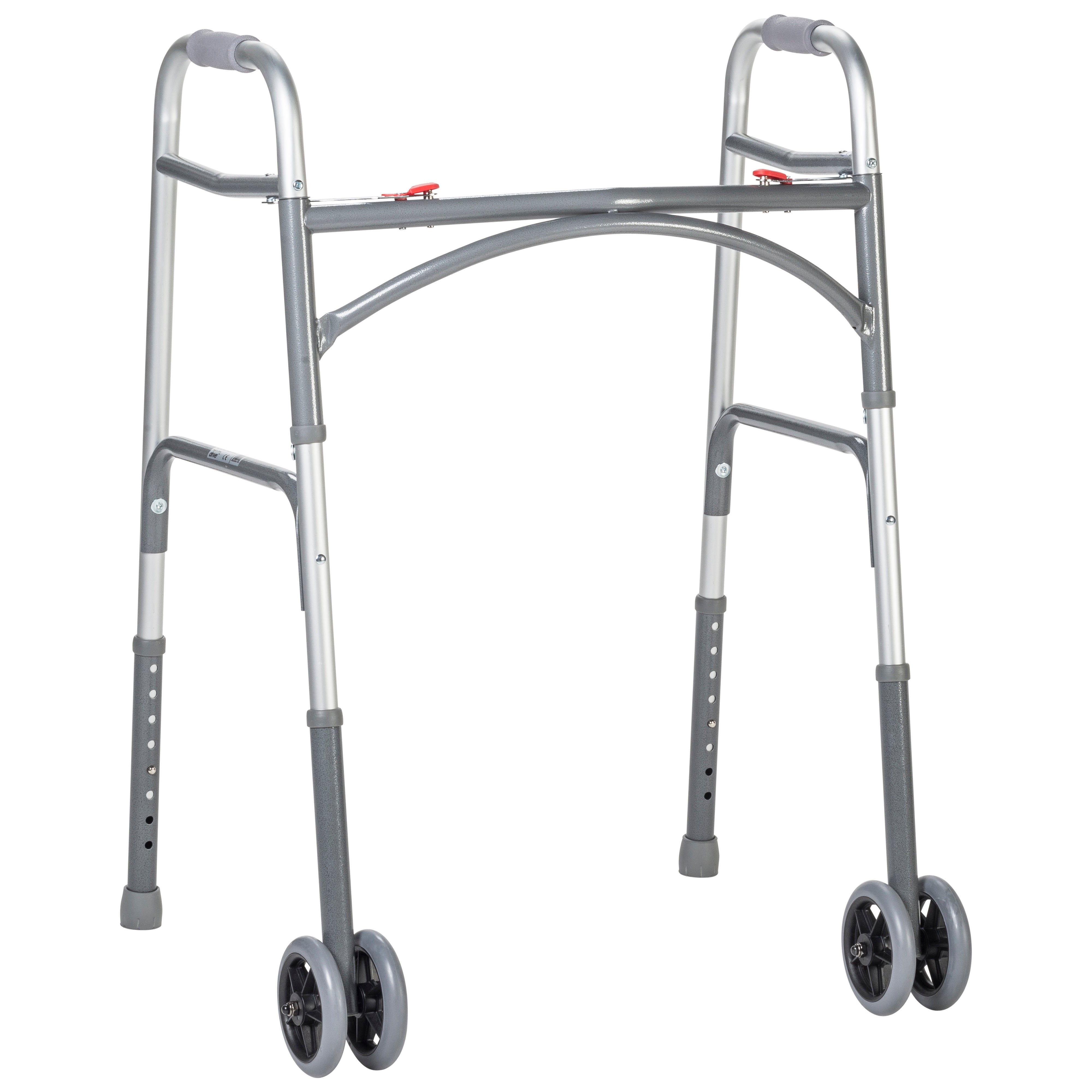 Heavy Duty Bariatric Two Button Walker with Wheels