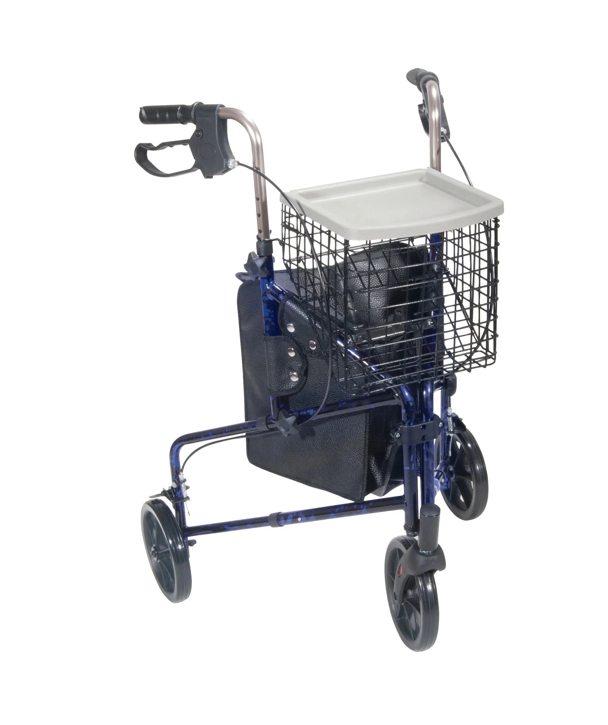 3 Wheel Rollator Rolling Walker with Basket Tray and Pouch - Home Health Store Inc