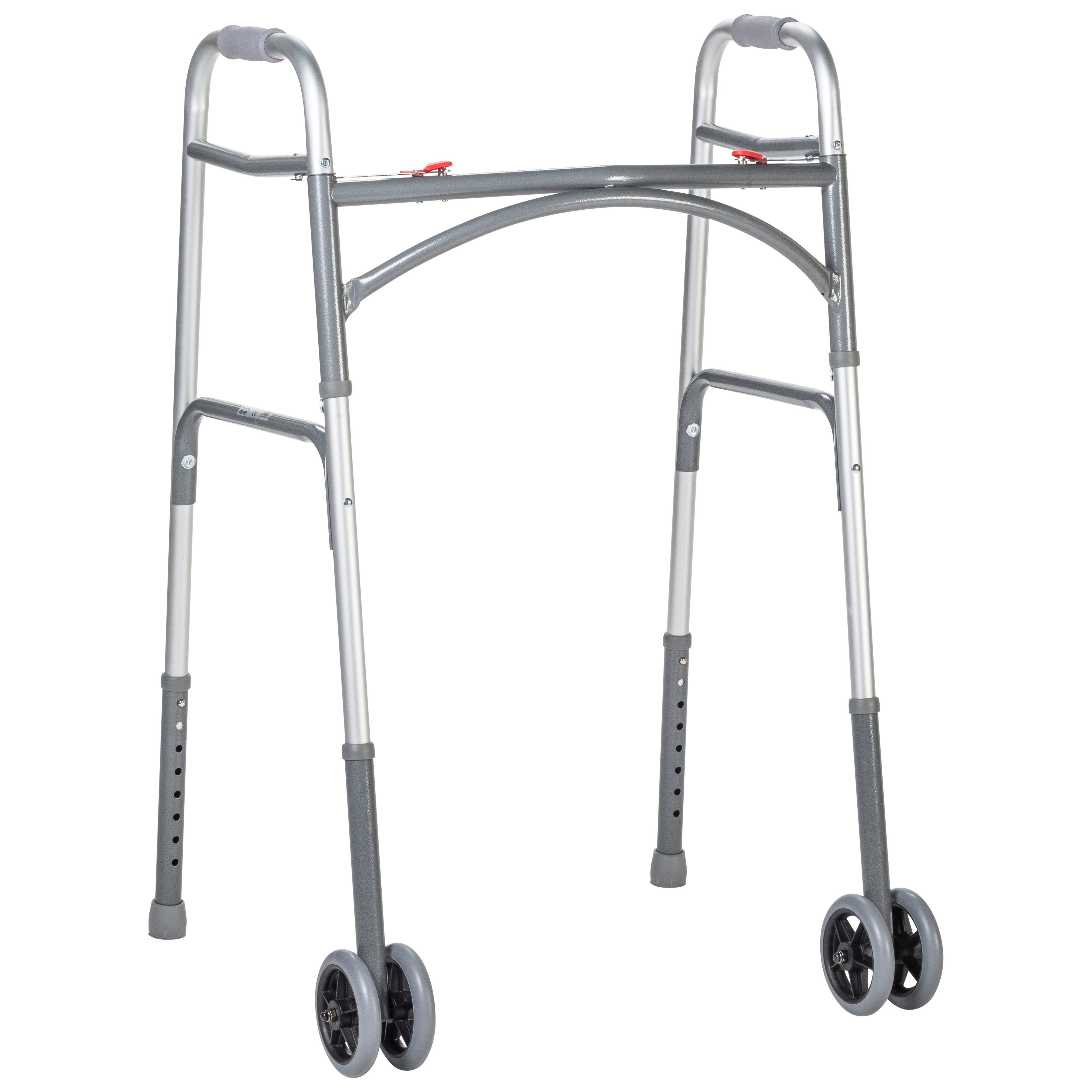 Heavy Duty Bariatric Two Button Walker with Wheels