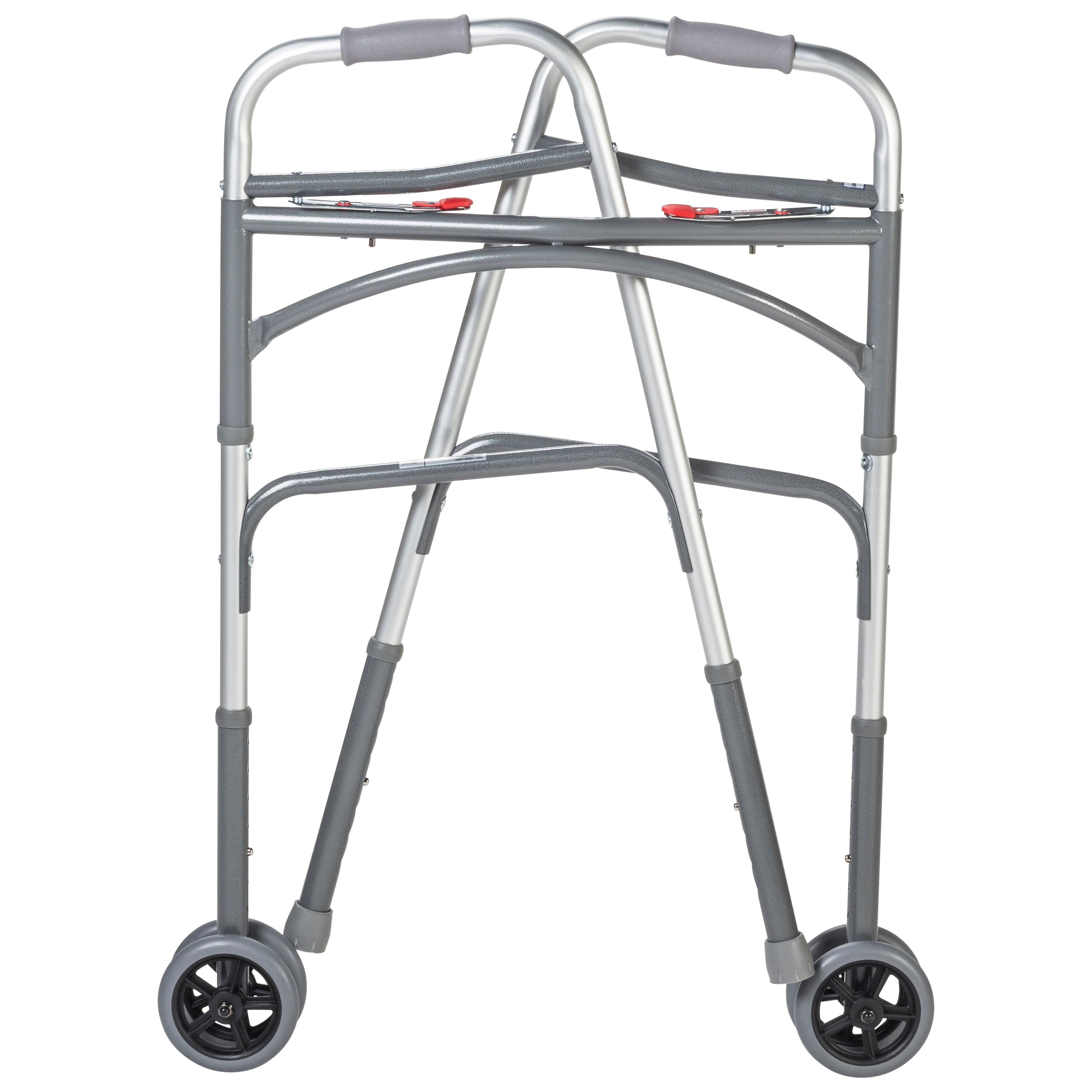 Heavy Duty Bariatric Two Button Walker with Wheels