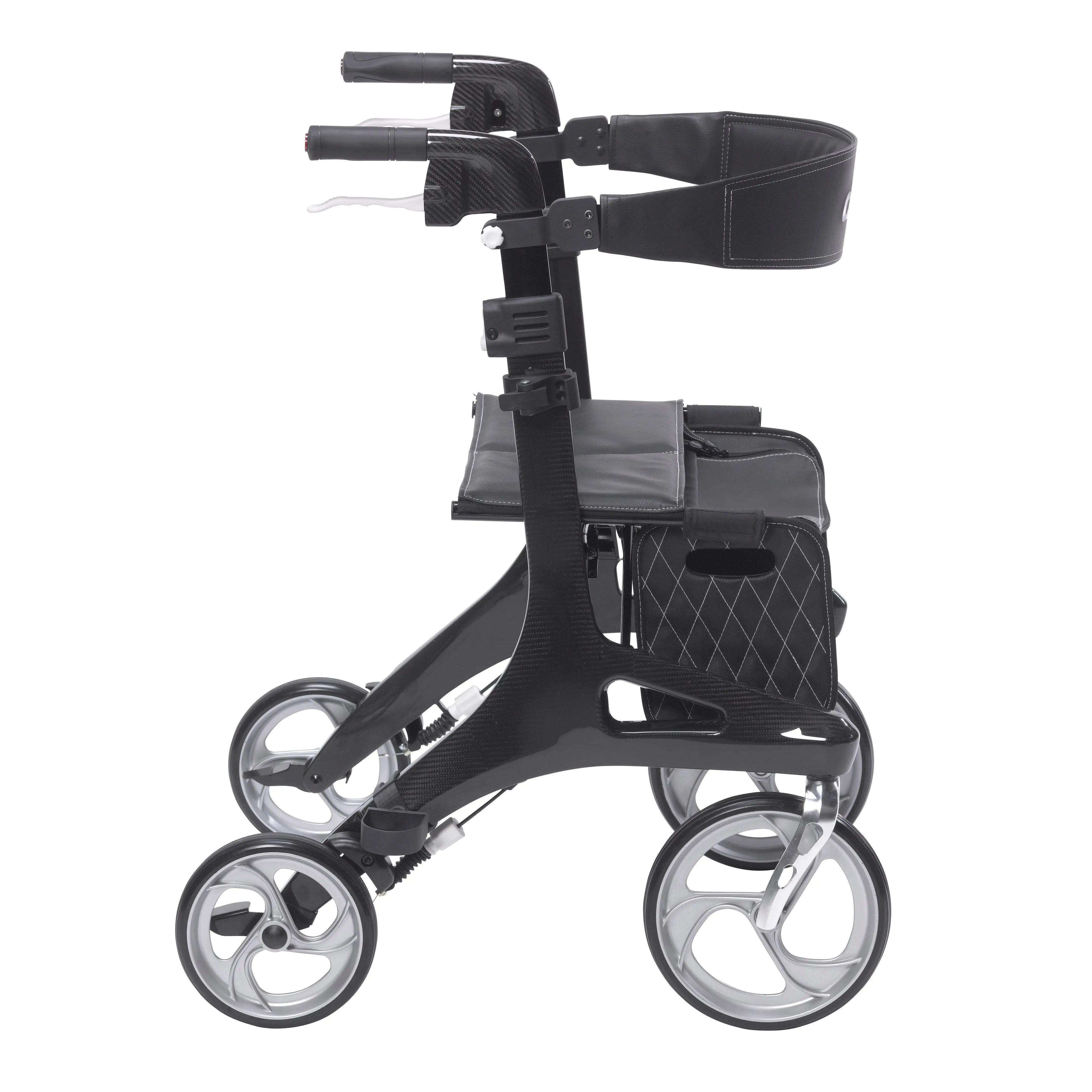 Nitro Elite CF Carbon Fiber Rollator Rolling Walker, Black - Home Health Store Inc