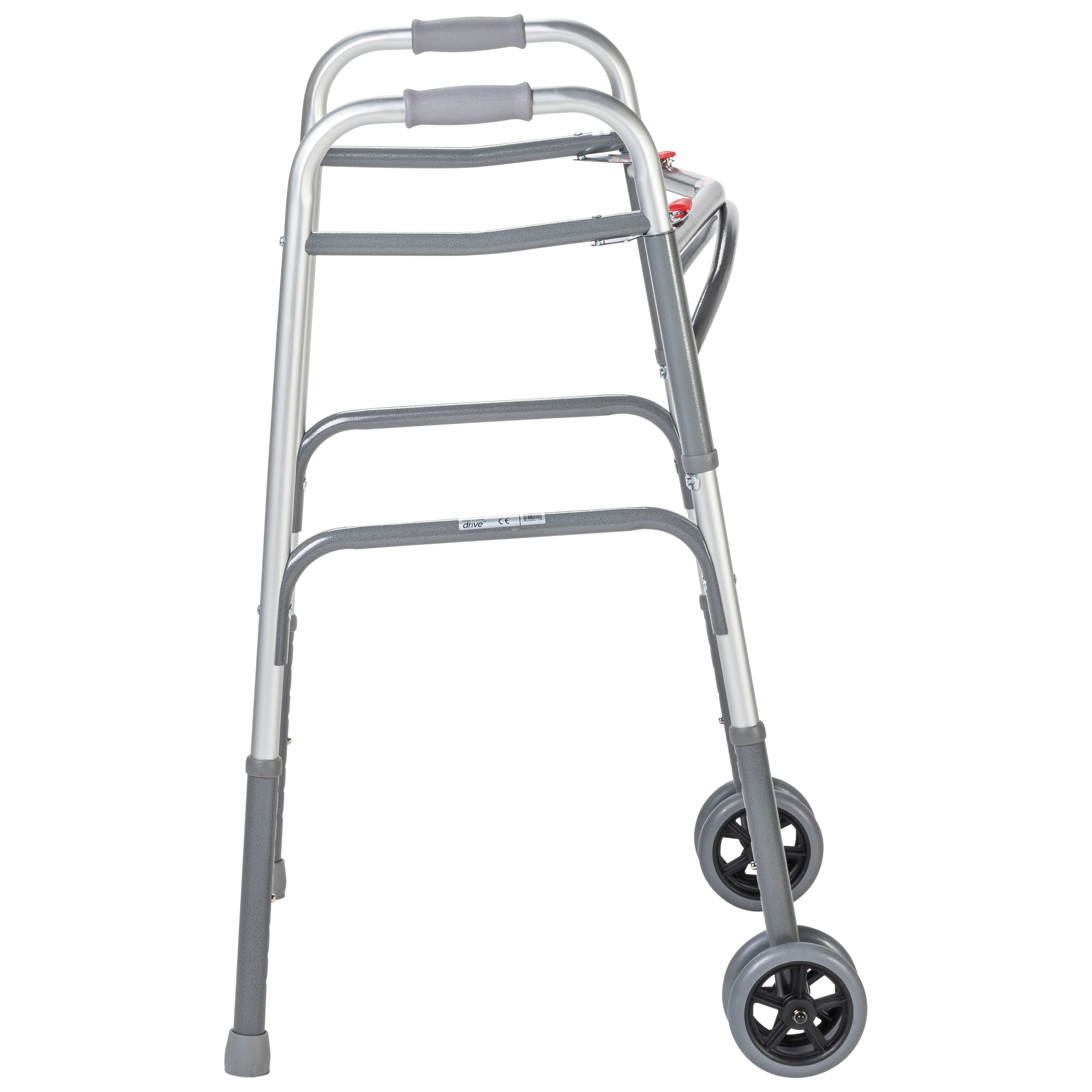 Heavy Duty Bariatric Two Button Walker with Wheels