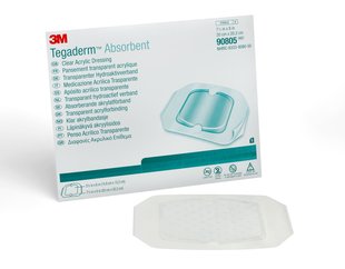 3M 90805 BX/5 TEGADERM ACRYLIC DRESSING LARGE SQUARE CLEAR , 8INX7.9IN (20.32CMX 20.06CM)