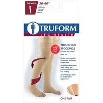 AIR 0864BG-L PR/1 TRUFORM MEDICAL LEG WEAR 20-30MMHG BELOW-KNEE OPEN-TOE LG (15 1/2 - 18") BEIGE SILICONE DOT TOP COMPRESSION SOCK LATEX-FREE