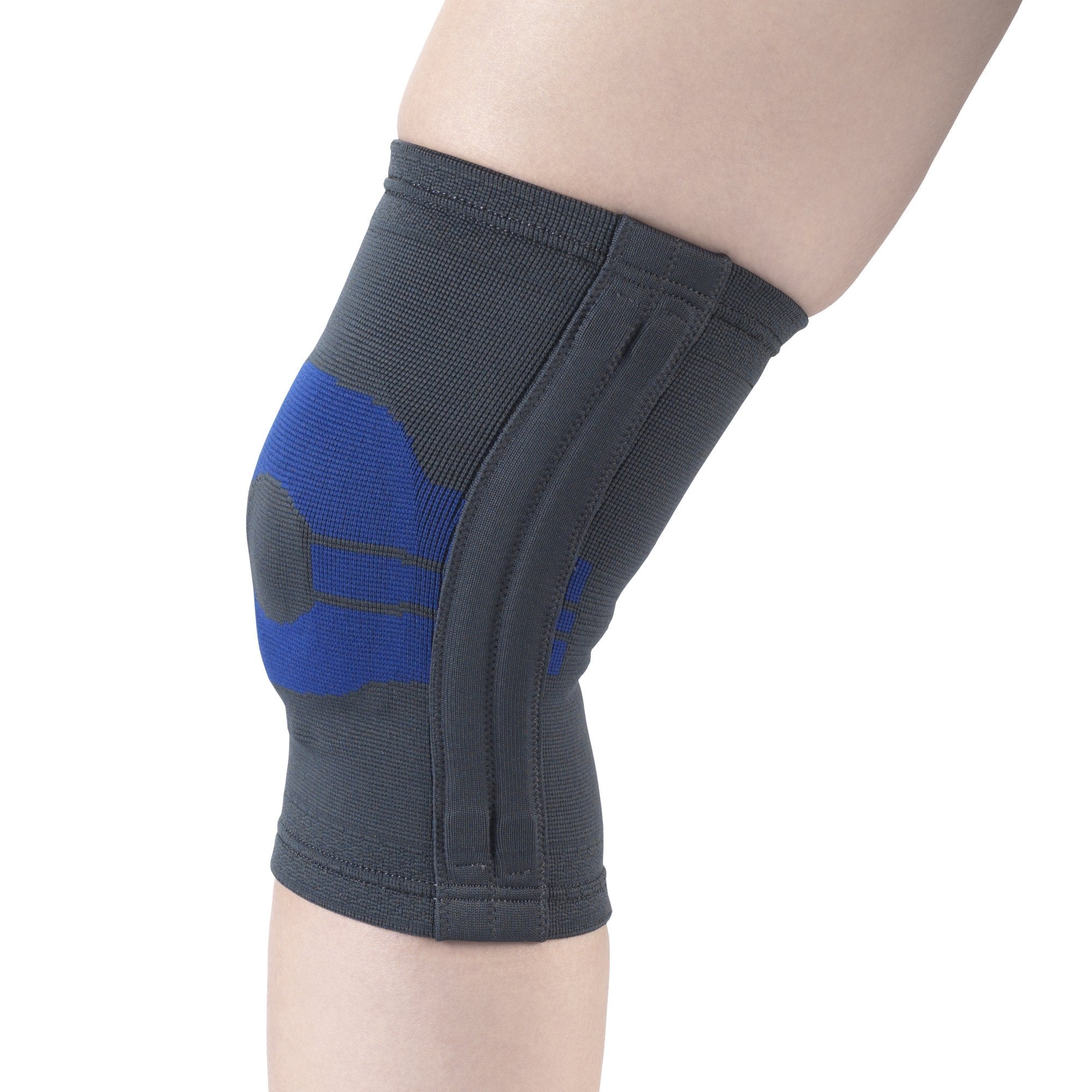 AIR 2435-L EA/1 ELASTIC KNEE SUPPORT WITH SIDE STAYS CHARCOAL, LARGE