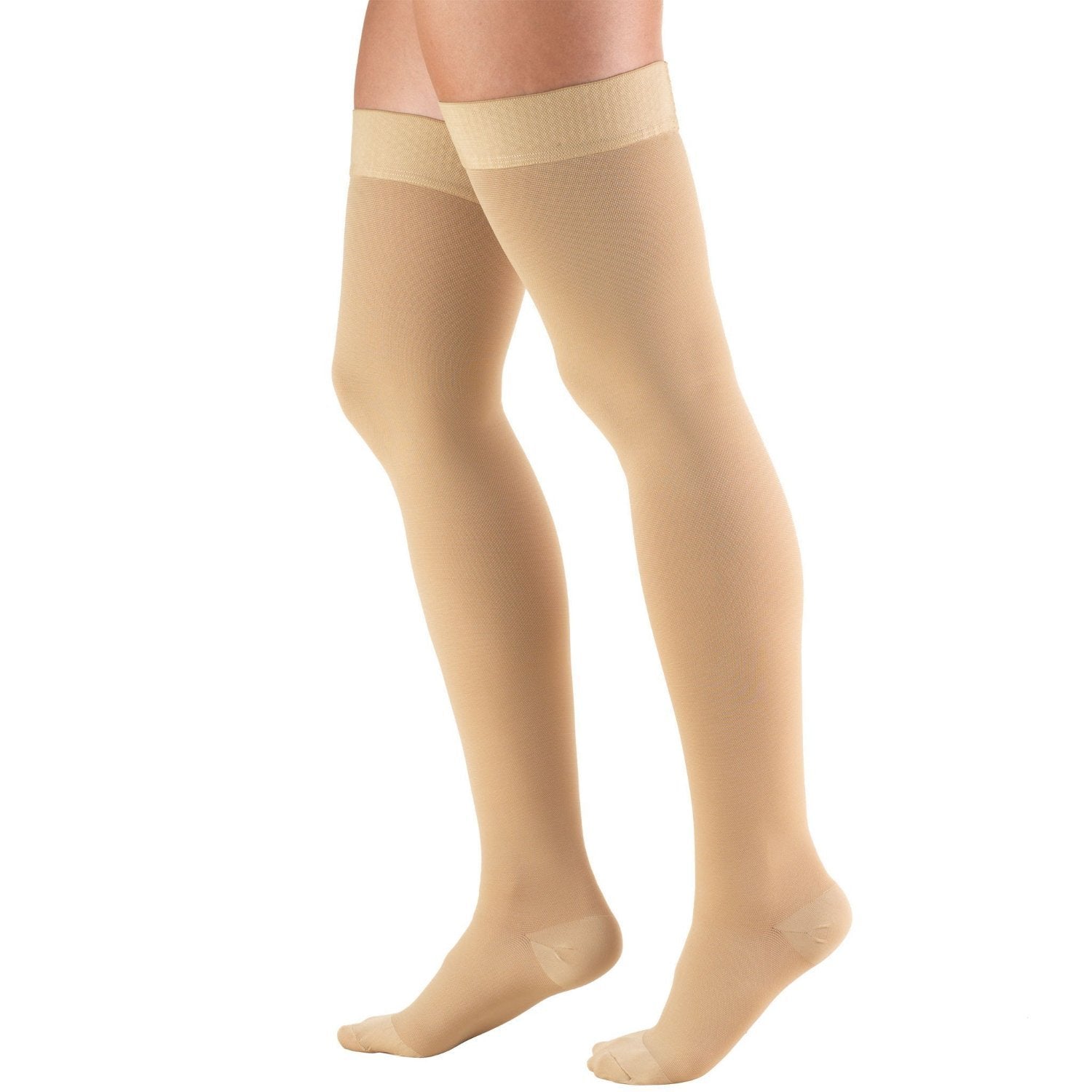 AIR 8846-L PR/1 TRUFORM 30-40 MMHG THIGH HIGH COMPRESSION STOCKINGS, CLOSED-TOE, BEIGE, LARGE