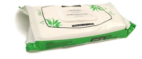 ALM 2AWU-48C PK/48 ALOEMED WET WASHCLOTH WIPE, (9x11 1/2")  SCENT-FREE SOFT PACK
