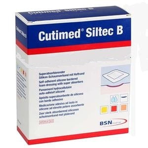 BSN 7328401 BX/10 CUTIMED SILTEC B FOAM DRESSING W/SUPER ABSORBERS AND SILICONE LAYER, ADH BORDER, 12.5CM X 12.5CM