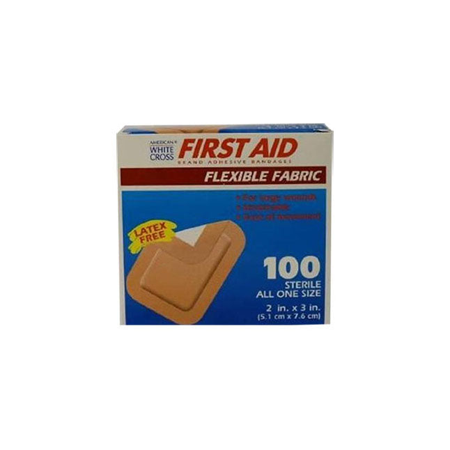 DUP 1617033 BX/100 FIRST AID FLEXIBLE ADHESIVE BANDAGE, 2" X 3" STERILE FABRIC LATEX-FREE