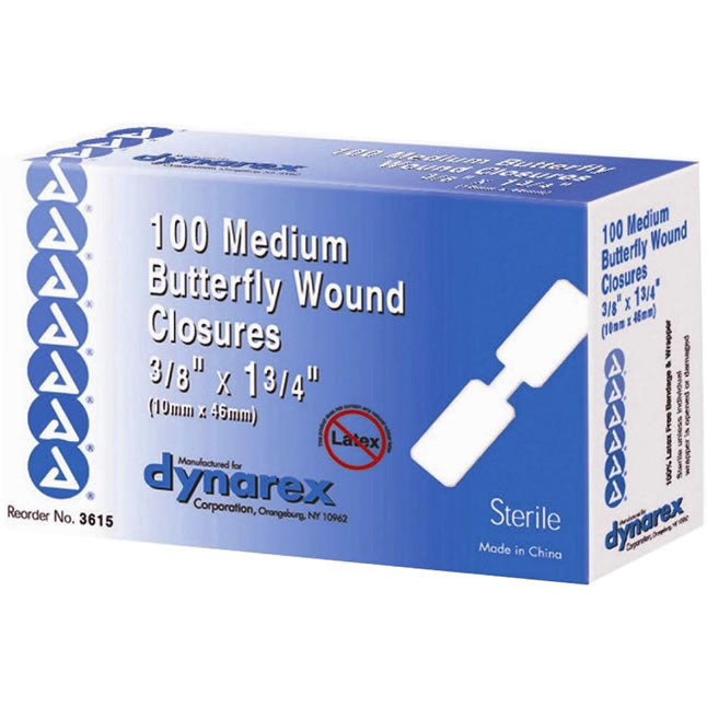 DYN 3616 BX/100  BANDAGE BUTTERFLY WOUND CLOSURE STERILE LARGE
