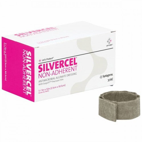 JNJ CAD7230 BX/5 SILVERCEL® NON-ADHERENT HYDRO-ALGINATE ANTIMICROBIAL DRESSING WITH SILVER 2.5CM X 30.5CM (ROPE)
