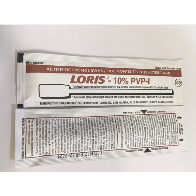 LER 119-01 CS/500 LORIS 10% POVIDONE-IODINE ANTISEPTIC SWABSTICK
