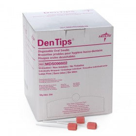 MDL MDS096602 CS/1000 TOOTHETTE ORAL SWAB PINK TIP UNTREATED 4" HANDLE INDIVIDUALLY WRAPPED