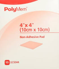 PLM 5044 BX/15 POLYMEM NON-ADHESIVE PAD DRESSING,  4IN X 4IN