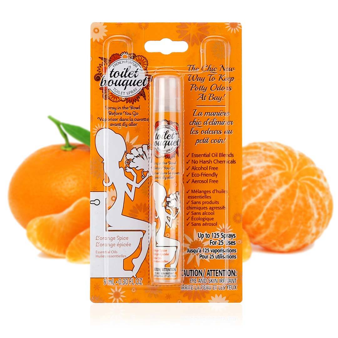 PRE JTBMC9 CS/12 JUST-A-SPRAY TOILET BOUQUET  L'ORANGE SPICE, 9ML, CLIP STRIP DISPLAY INCLUDED